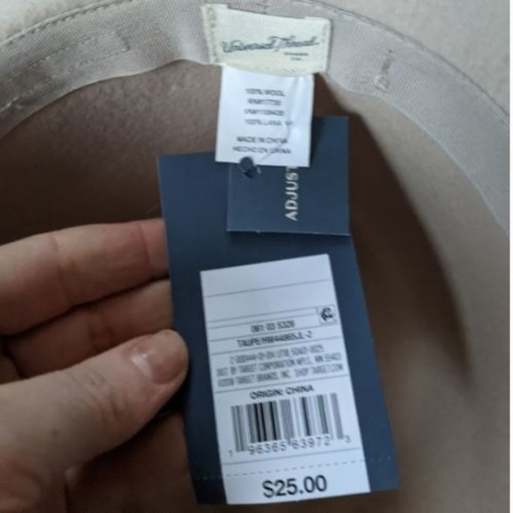 NWT Universal Thread Women's Upturned Wide Brim Felt Fedora Hat Taupe - Picture 4 of 7